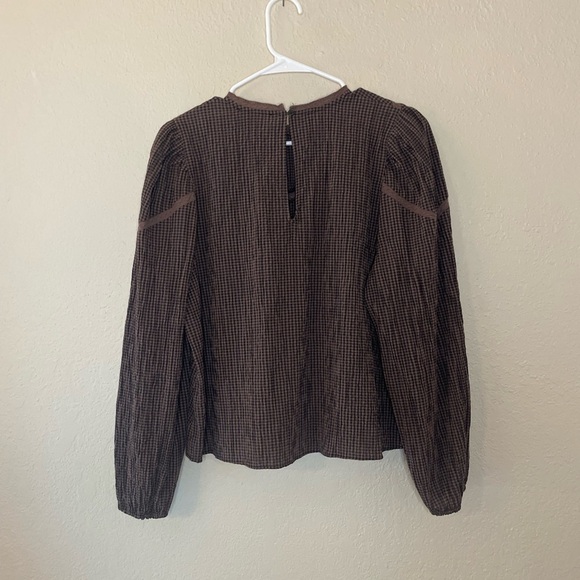 Brown Checkered Women's Top - Picture 8 of 8